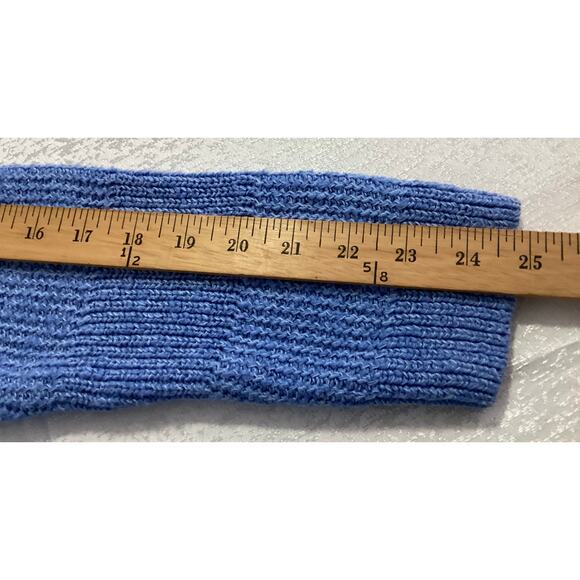 L.L. Bean Womens Sweater Blue Open Front Cardigan Shawl collar Tight Knit size L - Picture 8 of 8